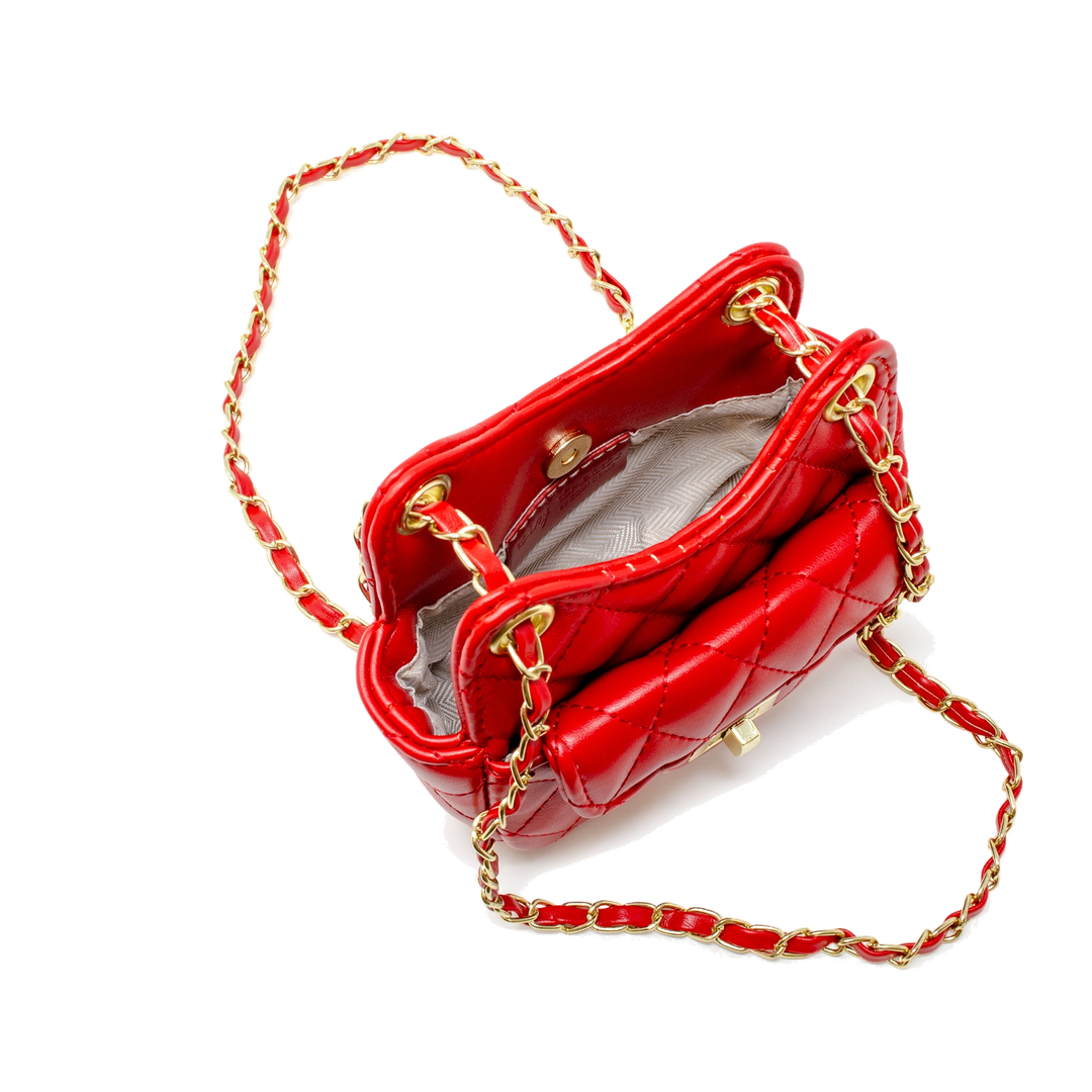 Tiny Quilted Treasure Bag - Red