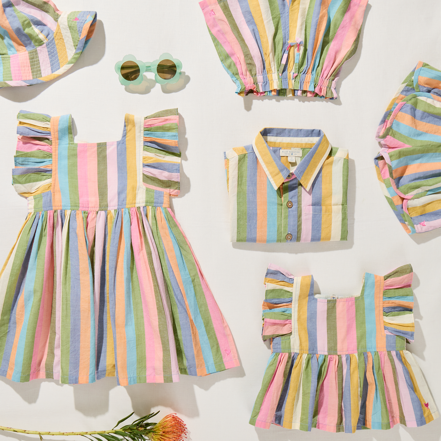 Girls Elsie Dress - Parade Stripe