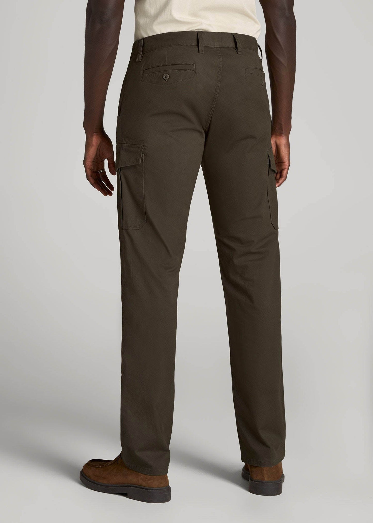 Stretch Twill SLIM-FIT Cargo Pants for Tall Men in Camo Green
