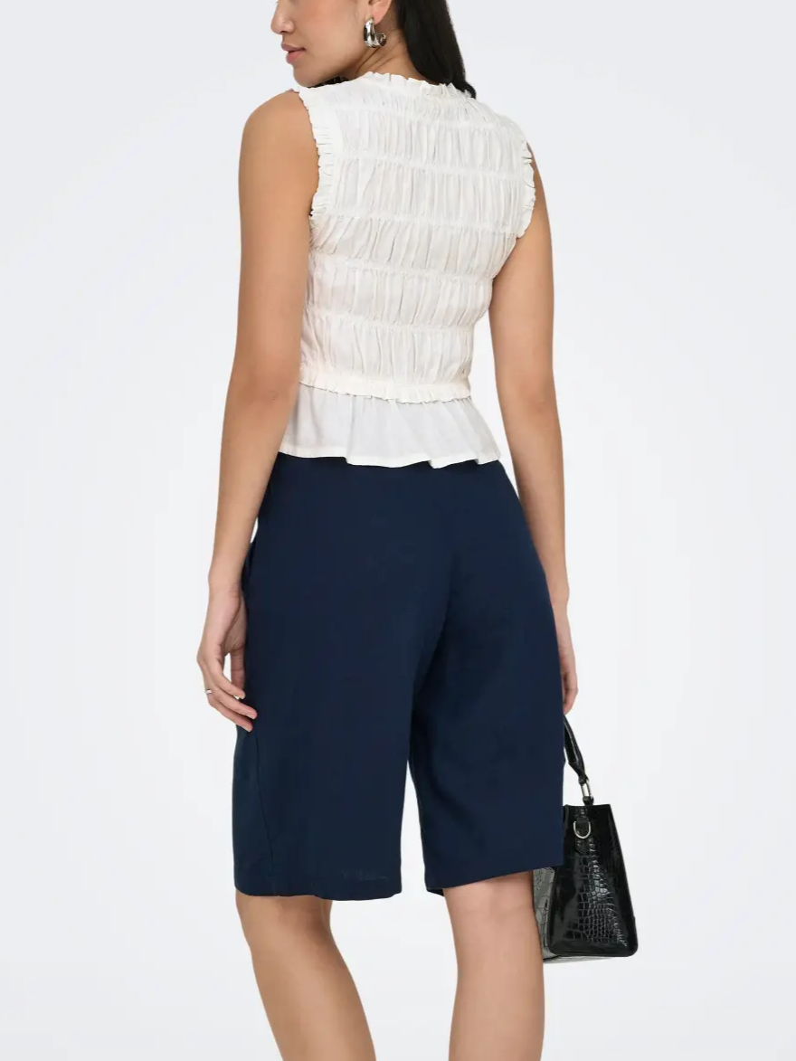 ONLY Linen Sleeveless Frill Top