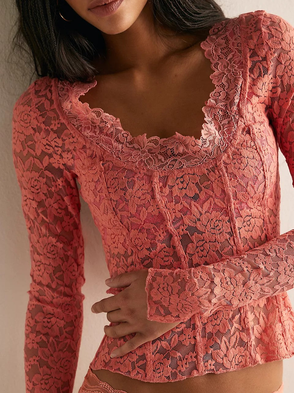 FREE PEOPLE All Night Lace Long Sleeve