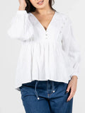 C'EST MOI Long Sleeve Boho Blouse