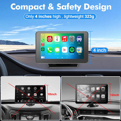 Wireless Car Screen with Touch Display for Android & iPhone