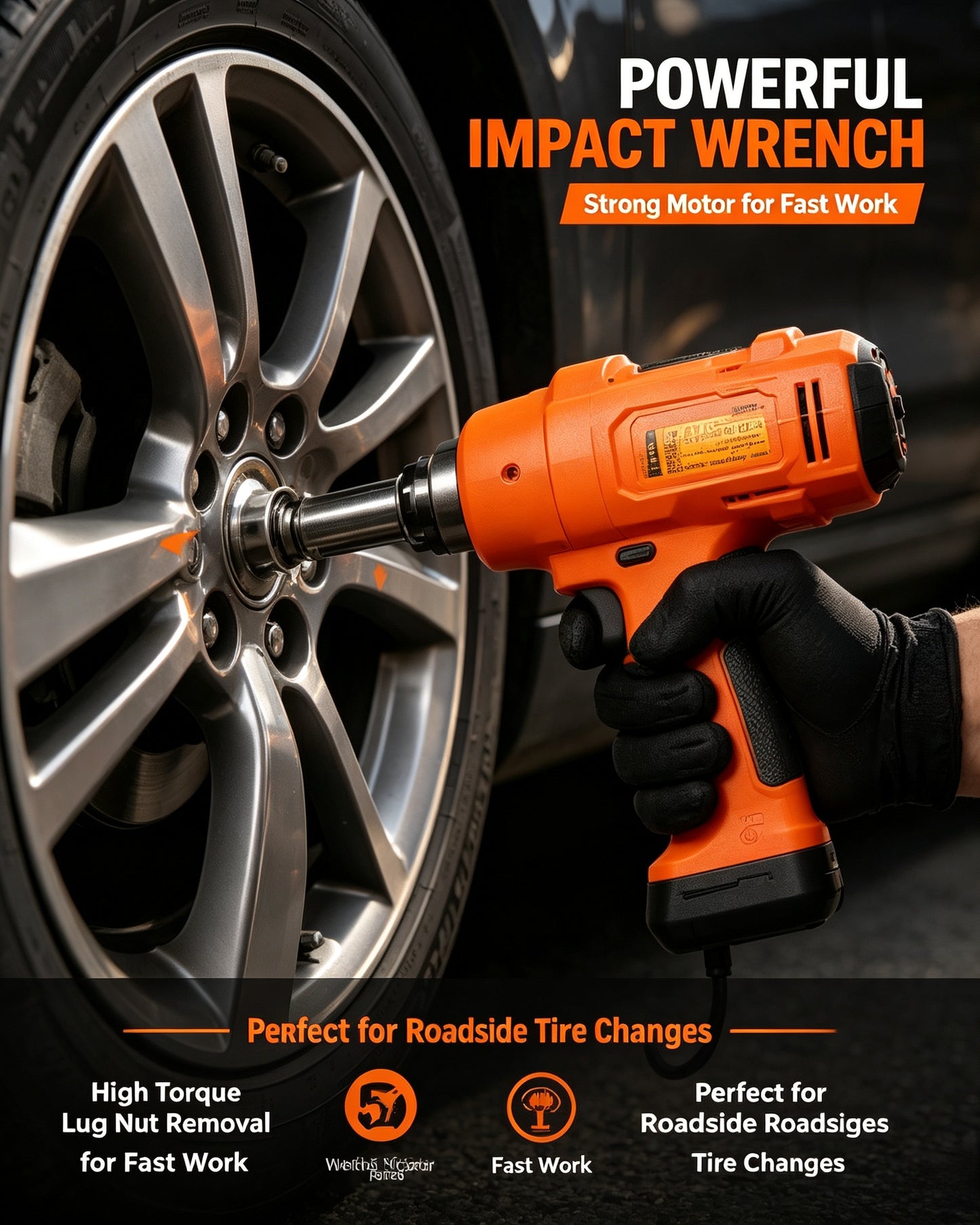 5-Ton Electric Car Jack Kit | Emergency Roadside Tire Change Tool With Impact Wrench