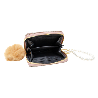 Quilted Pearl Strap Wallet - Rainbow