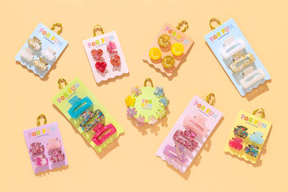 FOR FUN Mini Claw Hair Clip Set - Asst Flowers