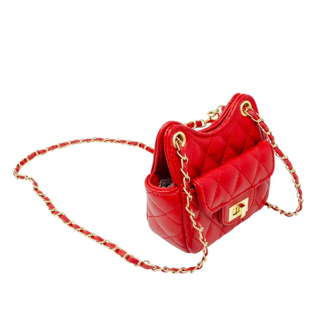 Tiny Quilted Treasure Bag - Red