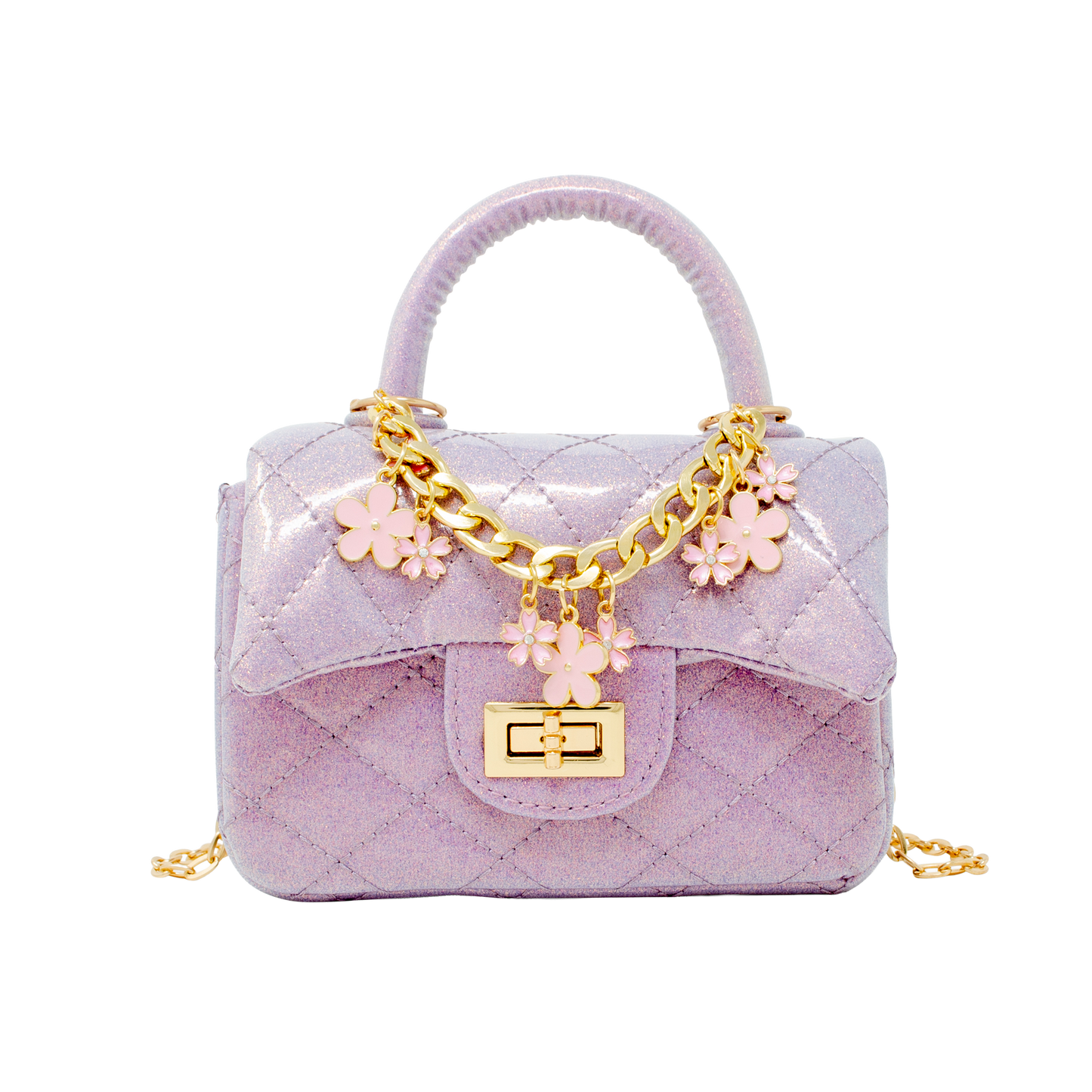 Sparkle Top Handle Handbag - Purple
