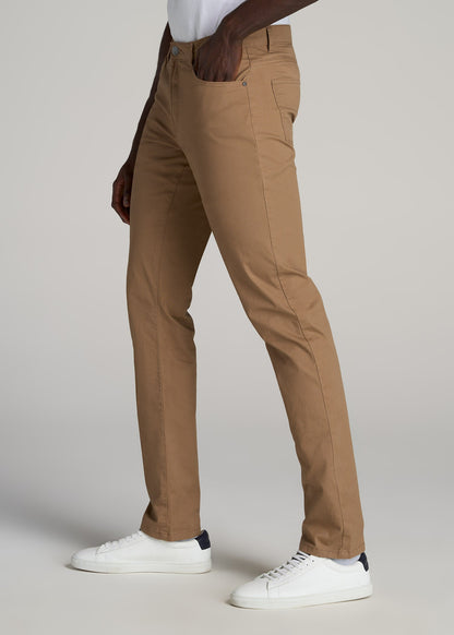 Carman TAPERED Fit Five Pocket Pants for Tall Men in Russet Brown