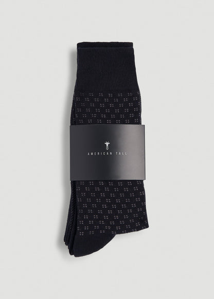 Dress Socks Size 14 to 17 (3-Pack) for Tall Men in Black