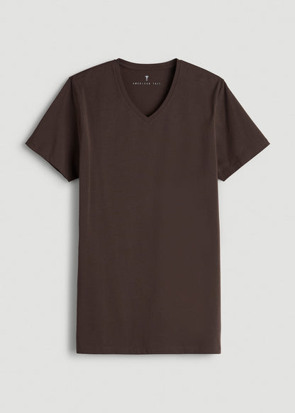 The Essential Modern Fit V-Neck Tee for Tall Men in Espresso