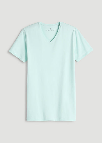 The Essential Slim Fit V-Neck Tee for Tall Men in Opal Blue