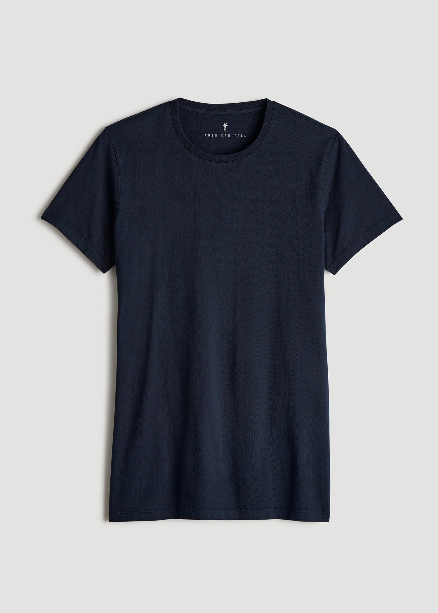 Modern Fit Garment Dyed Cotton T-Shirt for Tall Men in Evening Blue