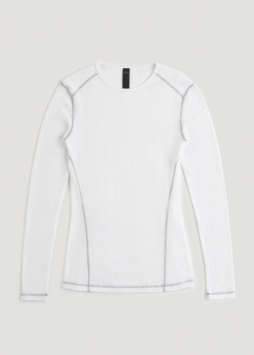 LJ&S Long Thermal Undershirt for Tall Men in White