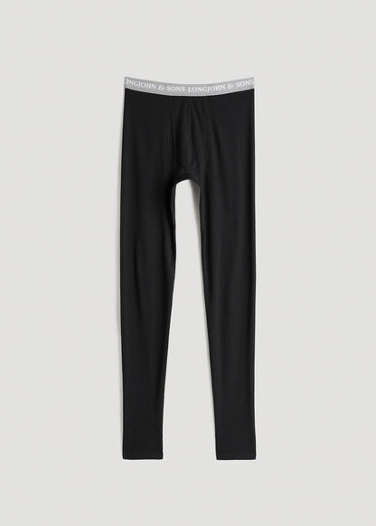 LJ&S Long Thermal Underwear for Tall Men in Black