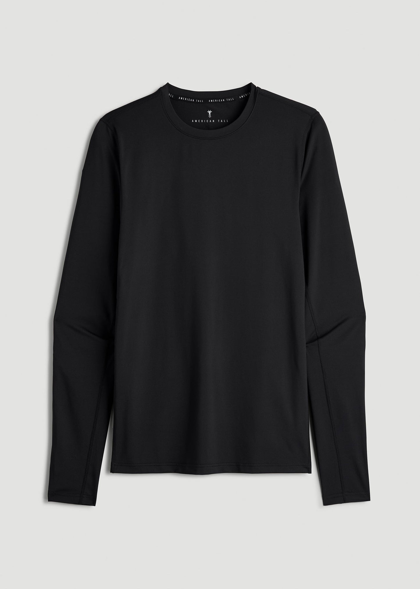 Long Sleeve UPF 50 Rash Guard for Tall Men in Black