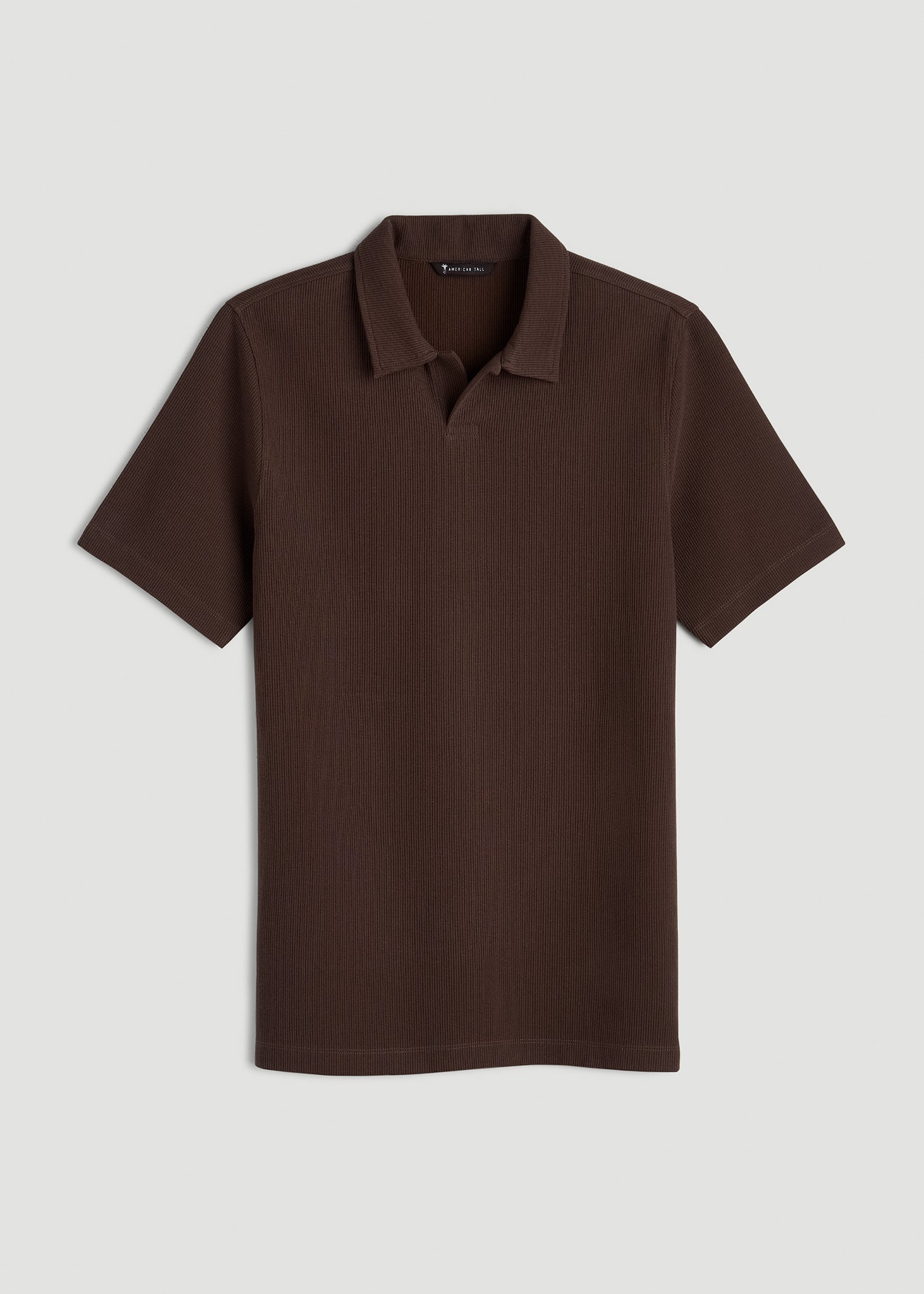 Micro Waffle Polo for Tall Men in Espresso