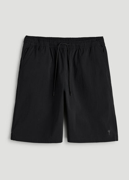 Stretch Swim Shorts for Tall Men in Deep Black