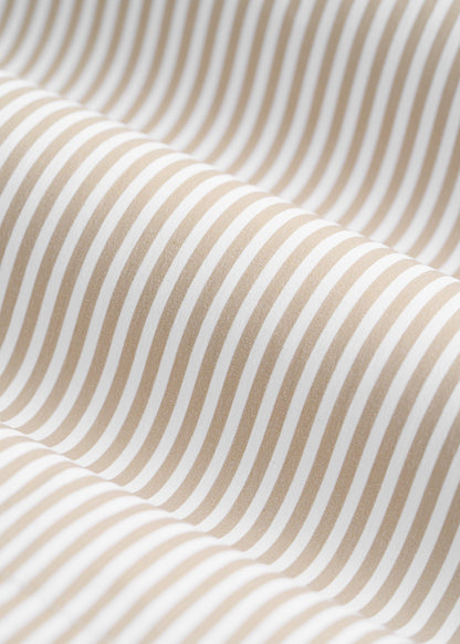 Stretch Swim Shorts for Tall Men in White and Oatmeal Stripe