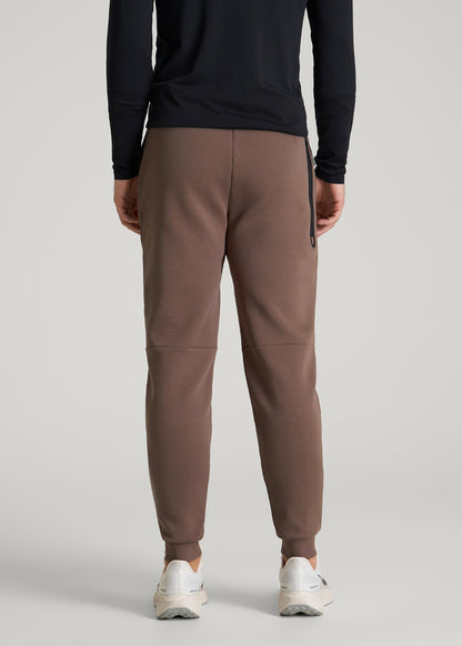 Tech Motion Fleece Joggers for Tall Men in Coffee Quartz