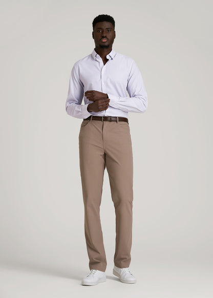 Traveler Stretch Dress Shirt in Light Violet Geometric