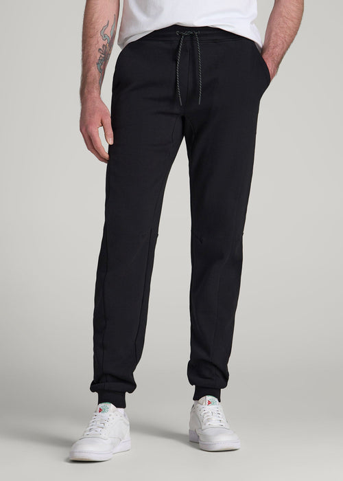Tech Motion Fleece Joggers for Tall Men in Black