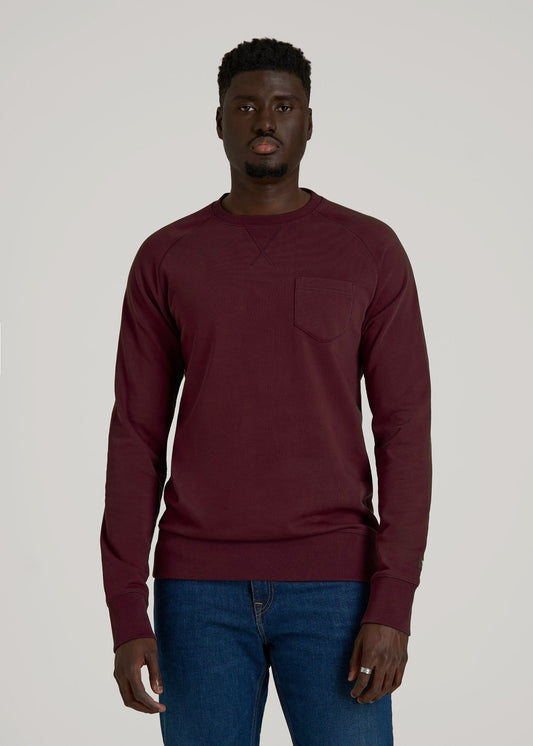 Wearever 2.0 French Terry Crewneck Sweatshirt for Tall Men in Tawny Port