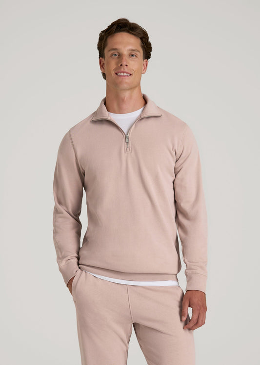 Wearever 2.0 French Terry Quarter-Zip Sweatshirt for Tall Men in Desert Rose