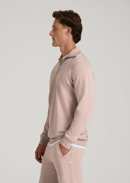 Wearever 2.0 French Terry Quarter-Zip Sweatshirt for Tall Men in Desert Rose