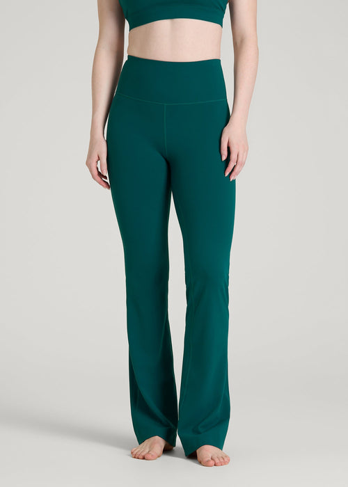 Balance Flare Yoga Pants for Tall Women in Deep Teal