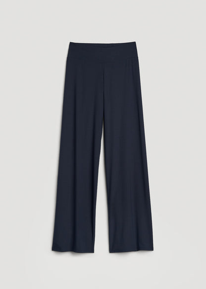 Pull-On Breezy Wide Leg Pants for Tall Women in Navy