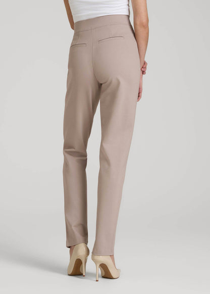 Pull-on Slim Dress Pants for Tall Women in Truly Taupe