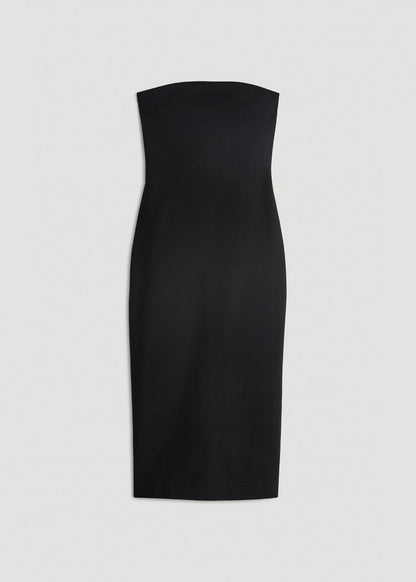 Flex Ponte Fitted Bustier Dress for Tall Women in Black