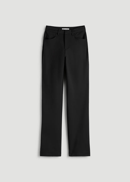 Flex Ponte Straight Leg Pants for Tall Women in Black