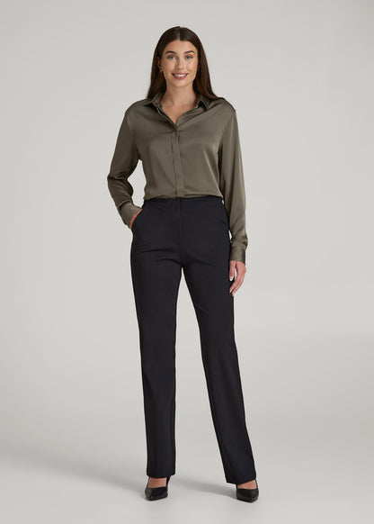 Freedom Flex Straight Leg Dress Pants for Tall Women in Black