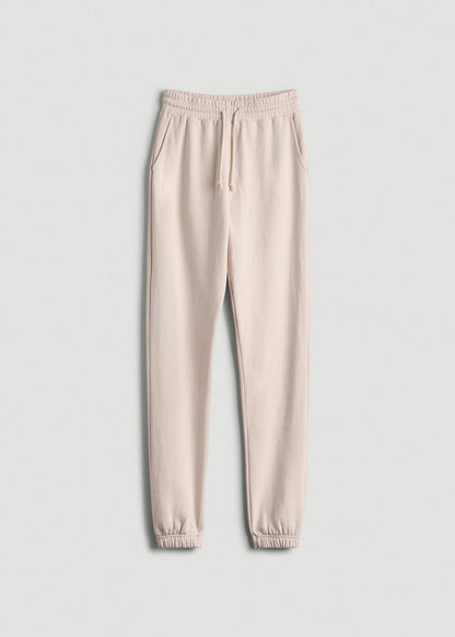 Wearever Fleece Slim Fit High-Waisted Garment Dye Sweatpants for Tall Women in Shell