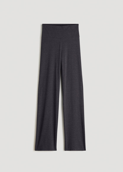 Women's Straight Leg Cotton Leggings for Tall Women in Black