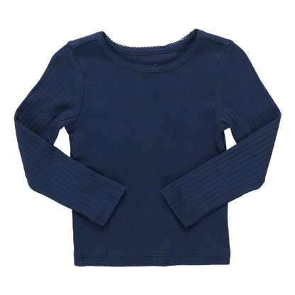 Seesaw Long Sleeve Rib T-shirt - Navy