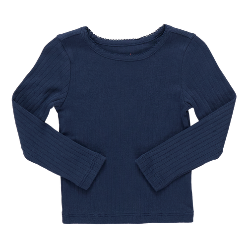 Seesaw Long Sleeve Rib T-shirt - Navy