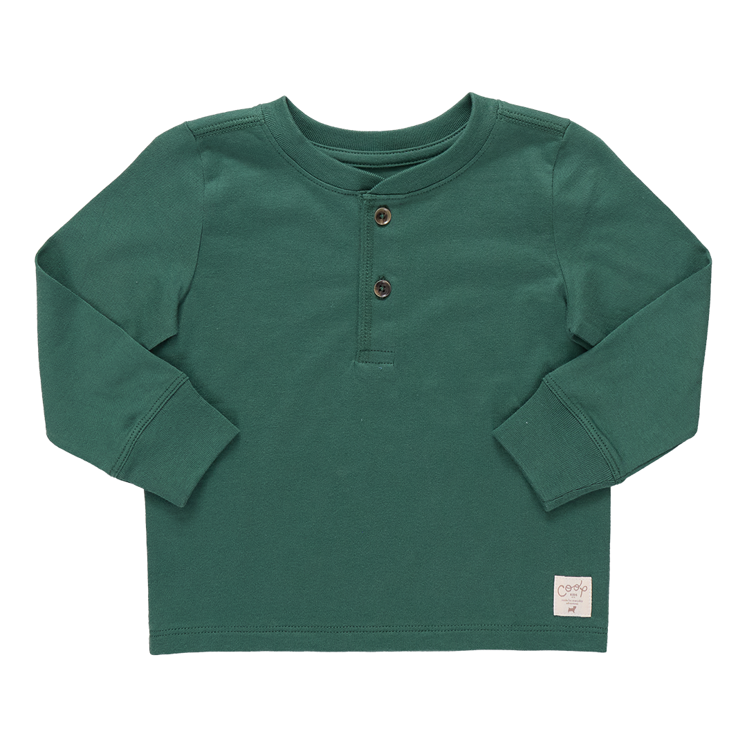 Scout Long Sleeve Henley - Pine