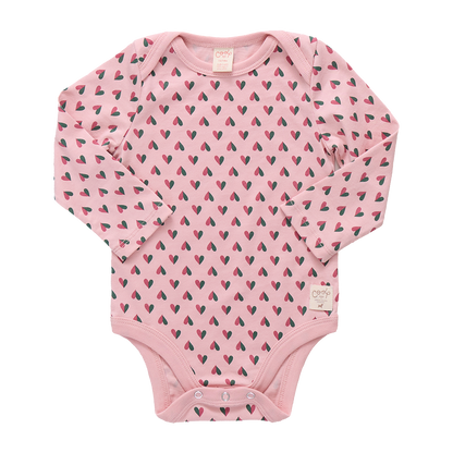 Baby Wonder Bodysuit - Pink Mini Half Hearts