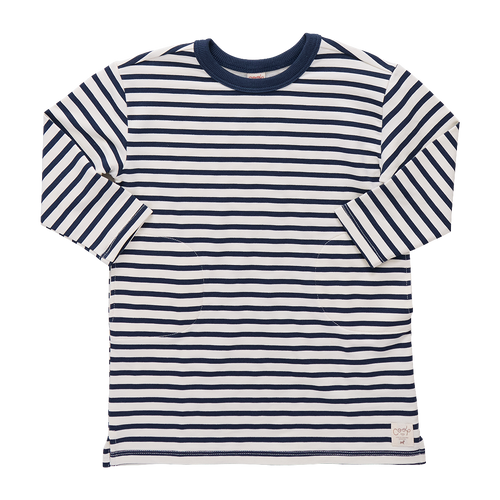 Hopscotch Long Sleeve Dress - Navy Stripe