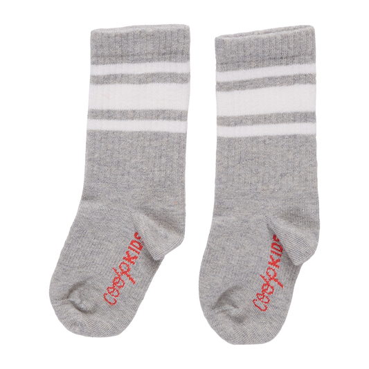 Scooter Tube Sock - Heather Grey Stripe