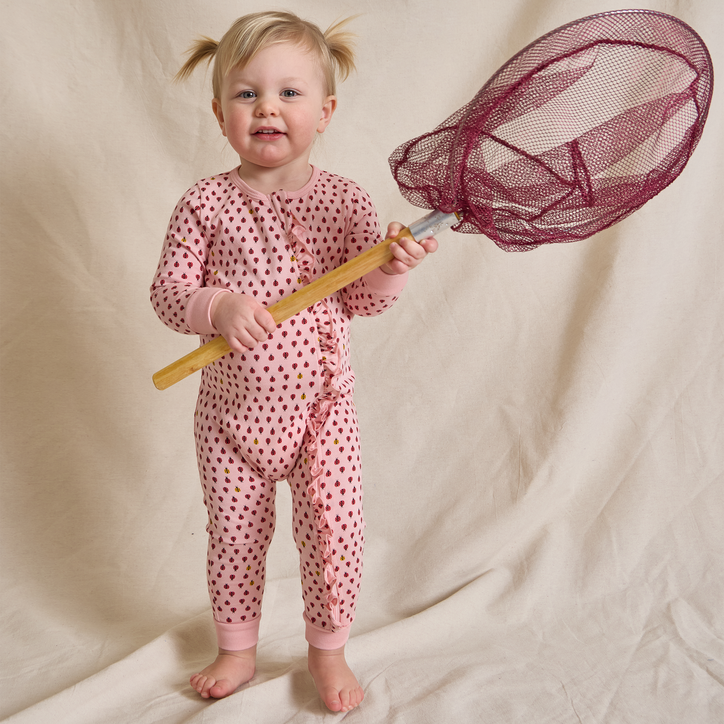 Baby Zip Romper - Mini Ladybugs