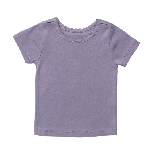 Short Sleeve Seesaw Rib T-Shirt - Purple