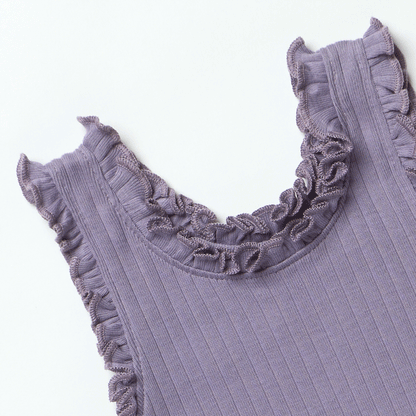 Joy Ruffle Rib Dress - Purple