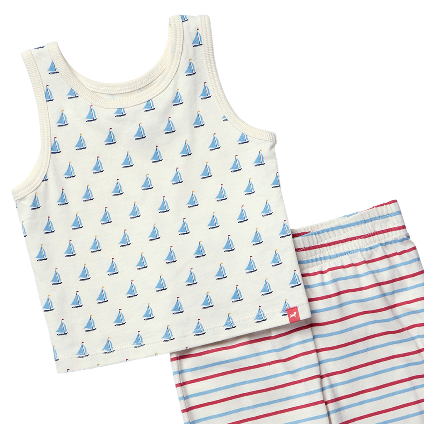 Baby Sleeveless Peekaboo Set - Sailboats