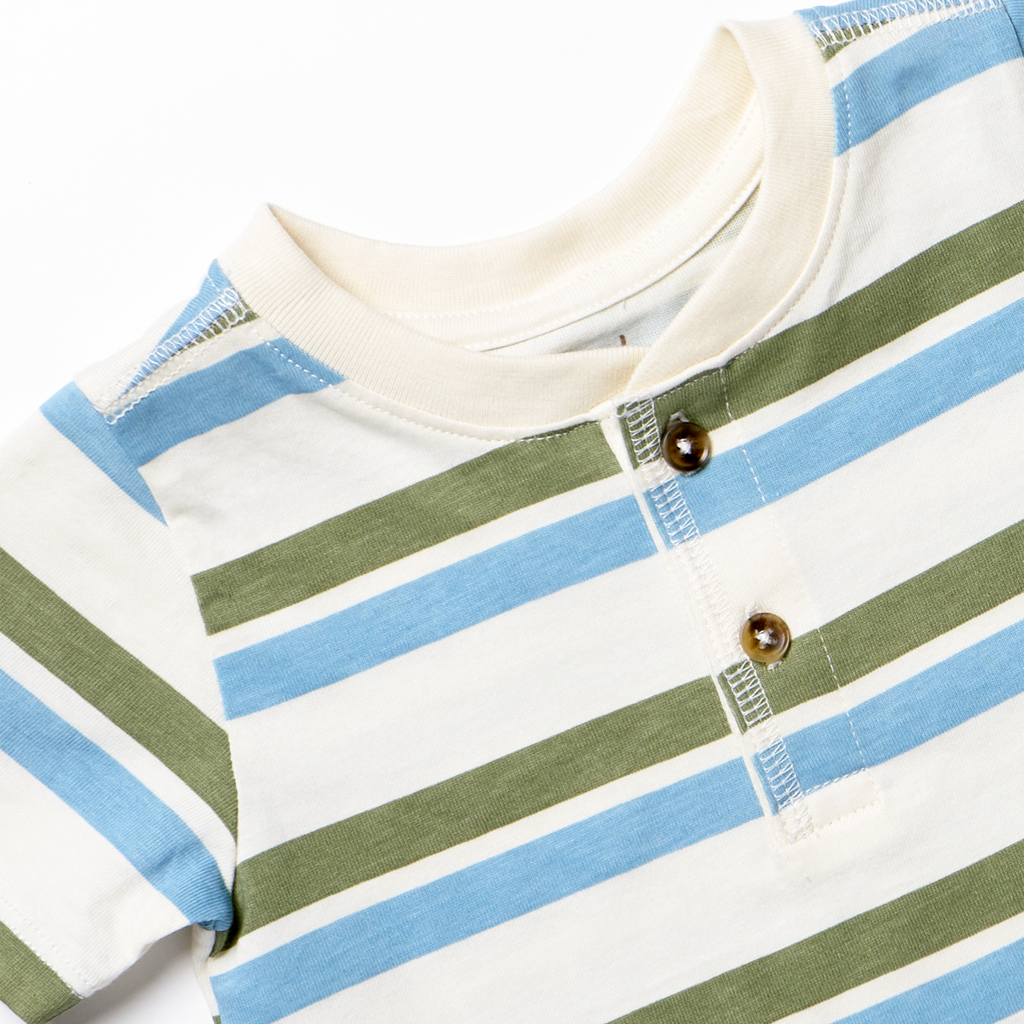Scout Henley - Green and Blue Stripe