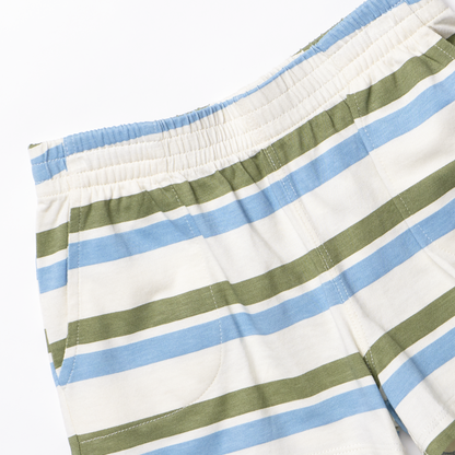 Sandbox Short - Green and Blue Stripe