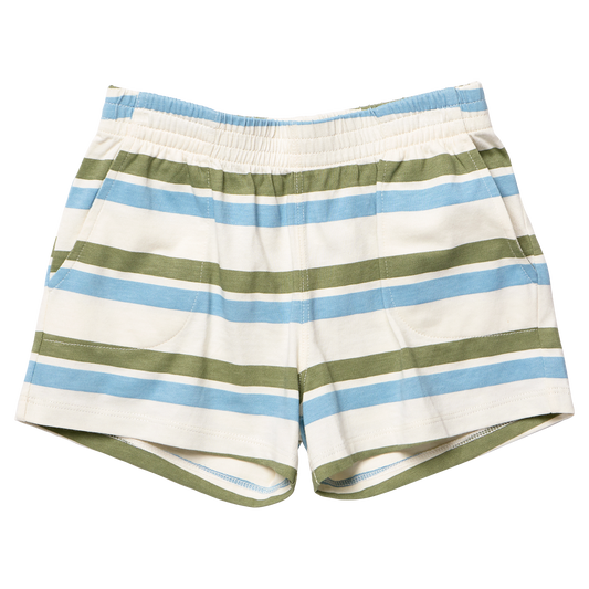 Sandbox Short - Green and Blue Stripe